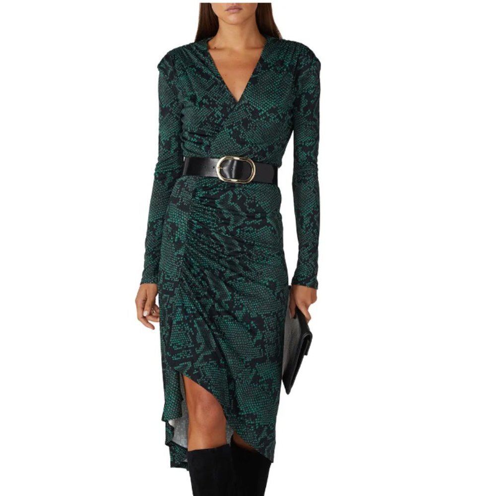 Atlein Green Snake Print Dress size US 6